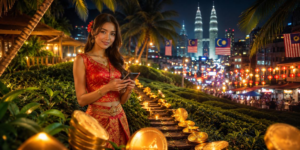 Antara muka kasino mudah alih Kuala Lumpur bergaya Melayu menunjukkan paparan kategori permainan dan promosi